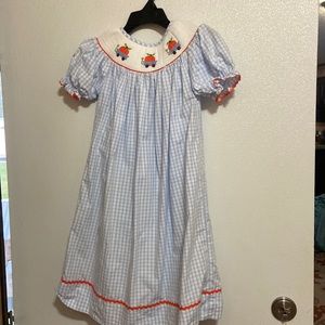 Girls fall smock dress